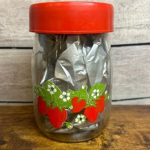Carlton‎ Glass USA Strawberry Canister